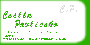 csilla pavlicsko business card